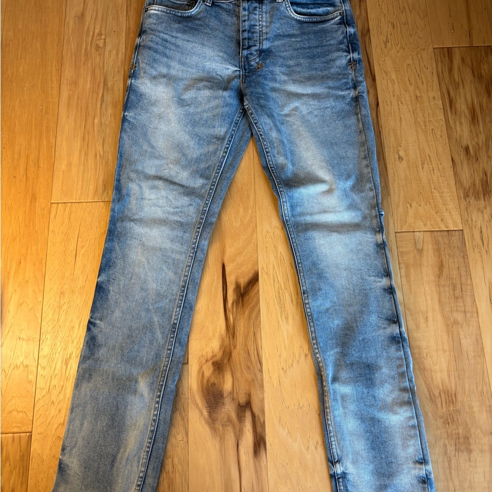 Ksubi Blue Slim Jeans Distressed Denim
